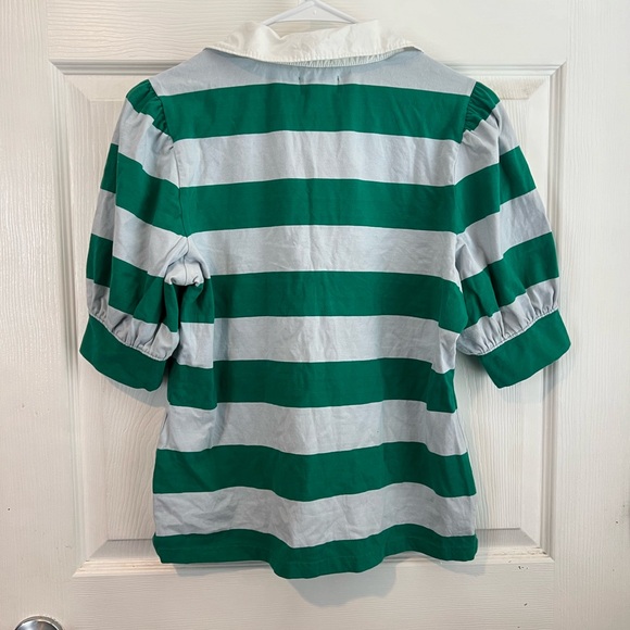 Maeve by Anthropologie Puff Sleeve Polo Blouse Top - Picture 5 of 6